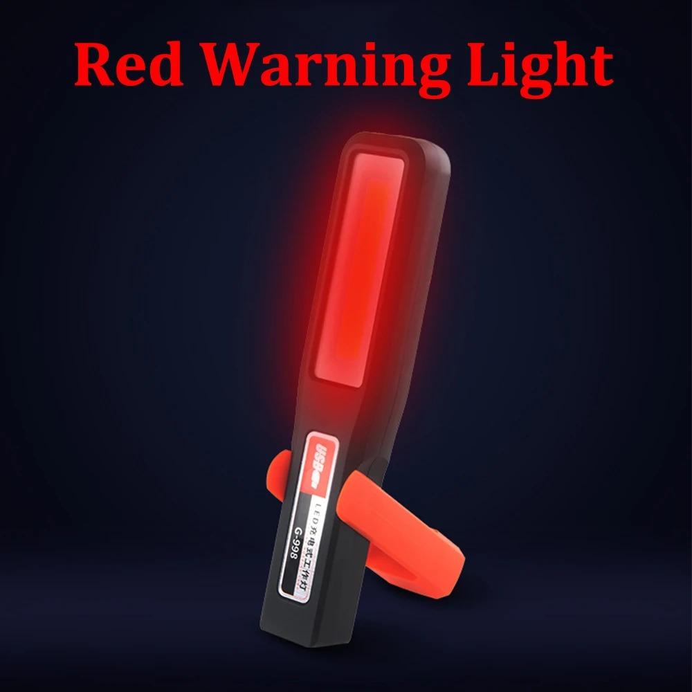 Powerful LED Work Light with Magnet lighting Flashlight Car Garage Mechanic Lamp USB Charging COB Emergency Light Warning Light