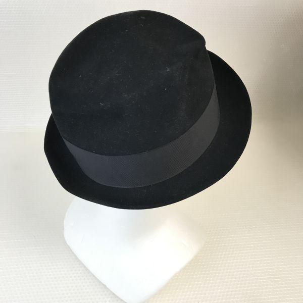 1970s-80s Vintage Cavanagh Fedora Hat Soft Hat Free Size Black(USED)