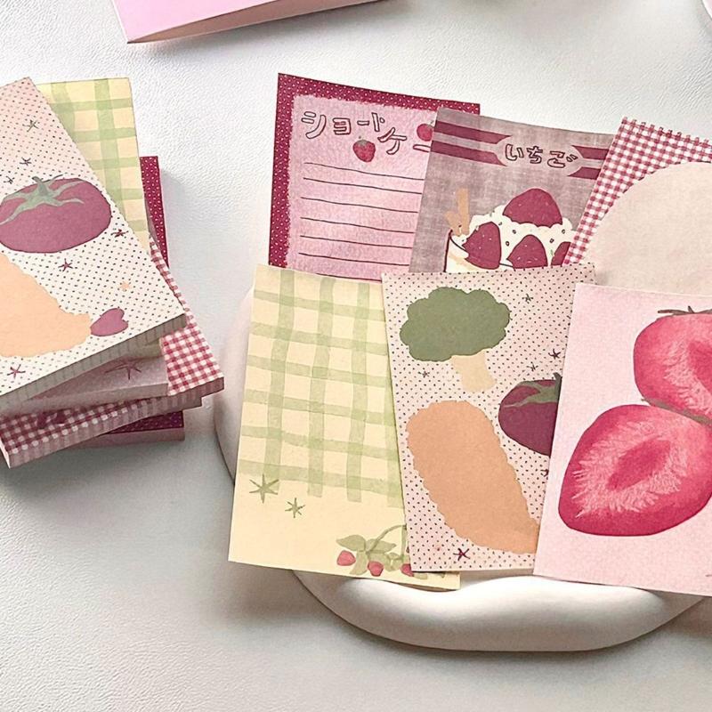 Cute Fruit Pattern Theme Design Reusable Stick Note Selves Adhesive Write Pad Removable for Journaling Office School