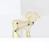 Aries Zodiac Elegant Shell Goat Brooch Sparkling Rhinestone Stars Brooches Pins Designer Jewelry Gift