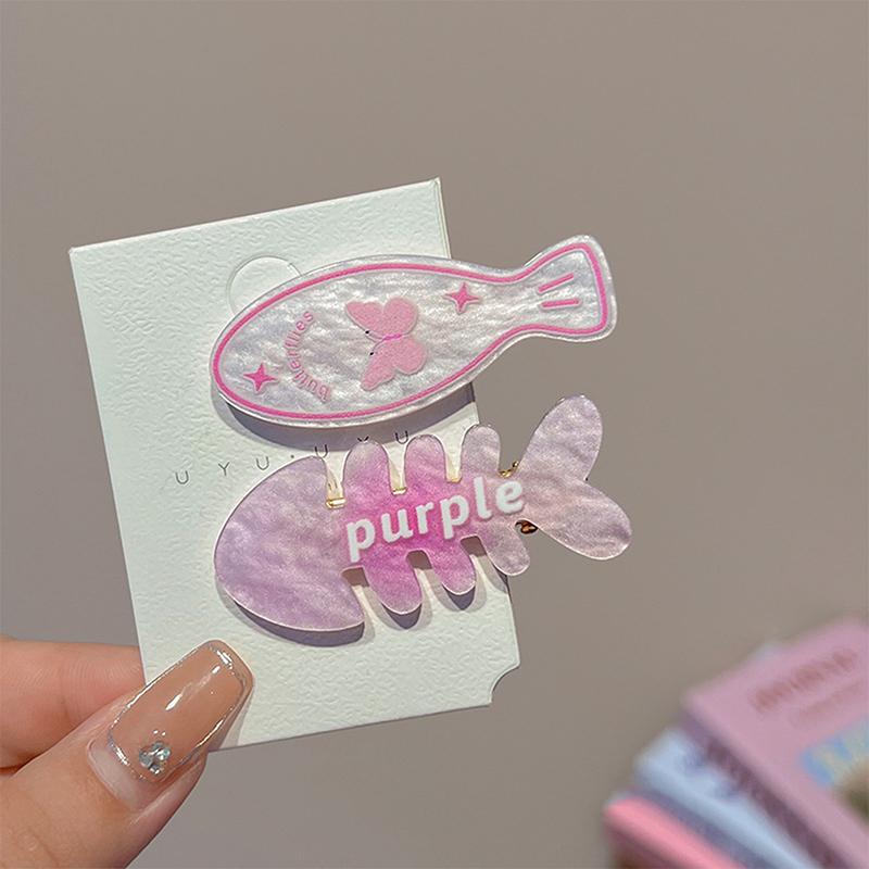 

2Pcs Sweet Cute Little Fish Bone Hairpin Girls Bangs Clip Side Hair Clip Women Fun Clip Headwear Hair Accessories Gifts