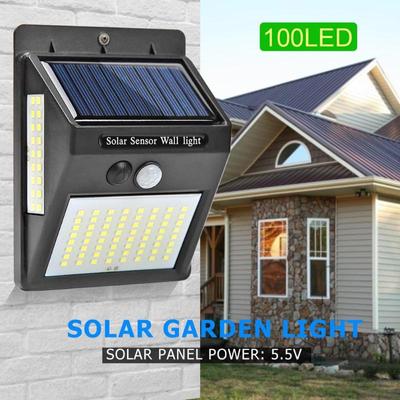New Solar Sensor Wall Light 100LEDs Solar Energy Street Light Yard Path Home Garden Solar