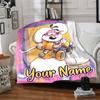 1pc Diddl Blanket with Custom Name, Gift, for Men and Women, Soft Blanket, Good for Sofa Bed Couch Travel, Lightweight Flannel Blanket