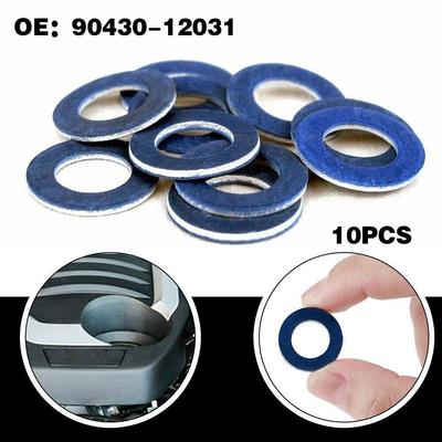 10Pcs For Toyota Lexus Engine Oil Drain Plug Seal Washer Oil Pan Gasket Alumium Auto Parts Car Accessories 90430-12031