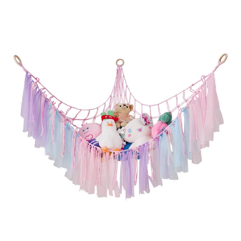 Triangular Cotton Rope Hanging Mesh: Plush Toy Storage and Decoration