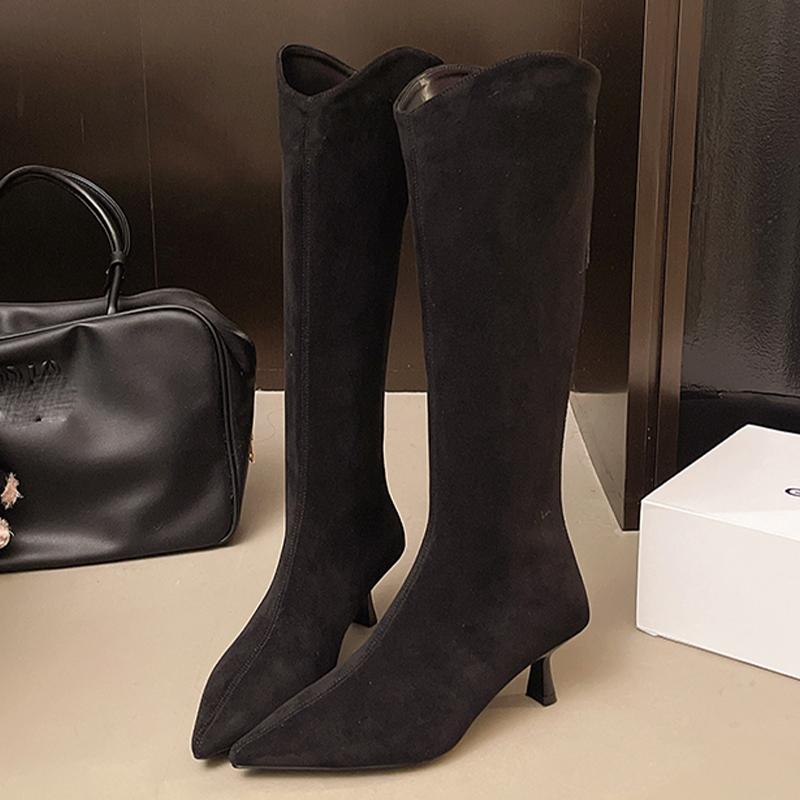 Fashion High Heels Women Long Boots Pointed Toe Fashion Designer Shoes Knee High Dress Winter Boots 2025 New Sexy Pumps Mujer De Botas