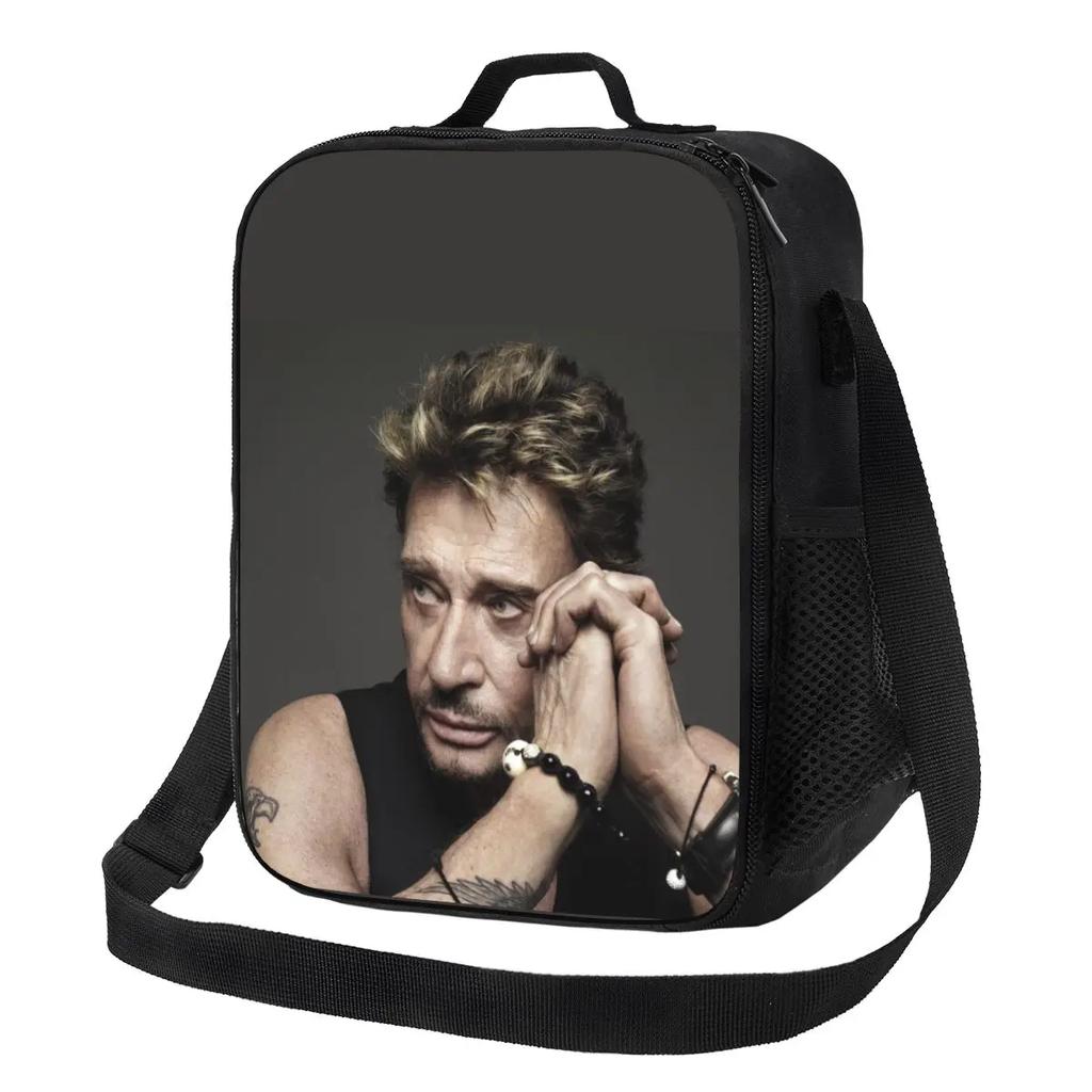 Johnny Hallyday Französischer Sänger Wiederverwendbare Lunchbox Multifunktion Heavy Metal Rock Kühler Thermische Lebensmittelisolierte Lunchtasche Schule