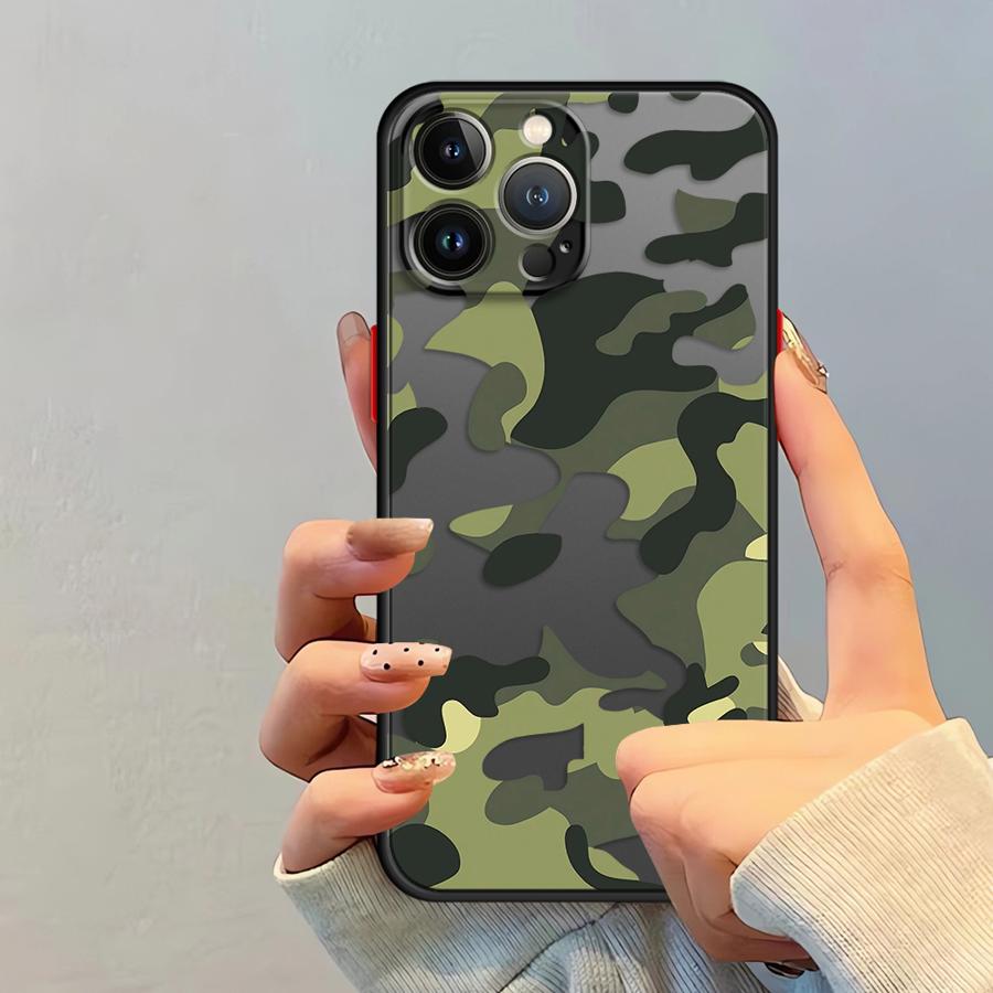 Funda Back Phone Cover Case for iPhone 17 Pro Max 7 8 SE 14 13 Mini XS XR 15 Air 11 12 16 Plus Camouflage Pattern