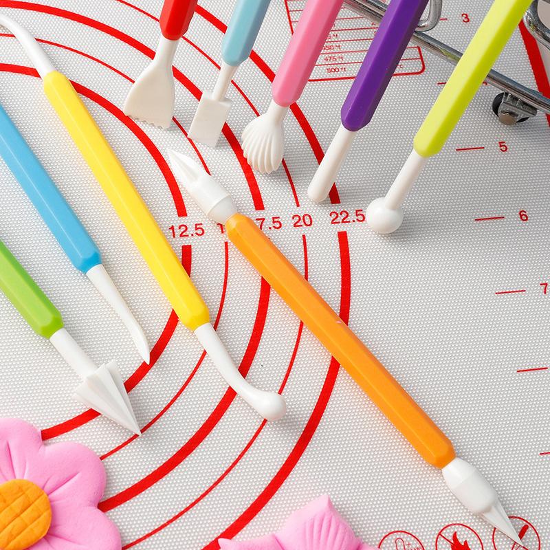 Weichton Kinder DIY Prägewerkzeug Set Kreative Kuchen Fondant Werkzeuge 9-teiliges Set