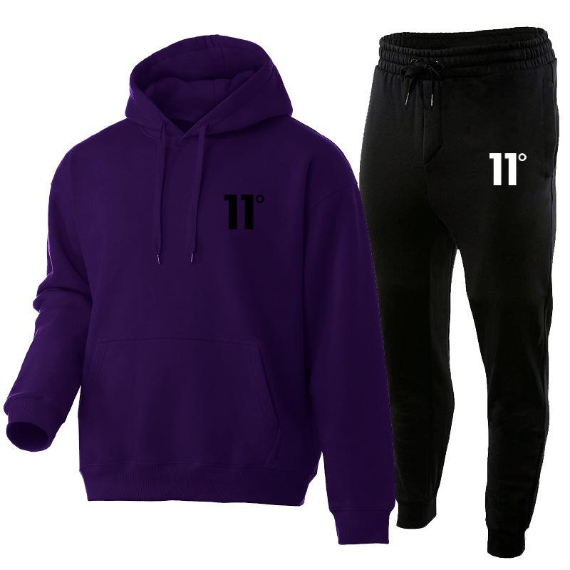 Directly from the Manufacturer Autumn and Winter Men's Casual Hooded Suit Men's Trend Fleece Sweater Sweatpants Sports Men's Two-piece Set