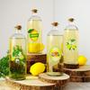 Glass Bottle with Cork for Lemonade, Liqueur, Wine, Juice, Water 1L