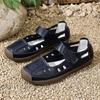 Sandali Estivi Artigianali Vintage Traforati per Donna, Scarpe Morbide da Mamma, Scarpe Casual da Donna con Velcro