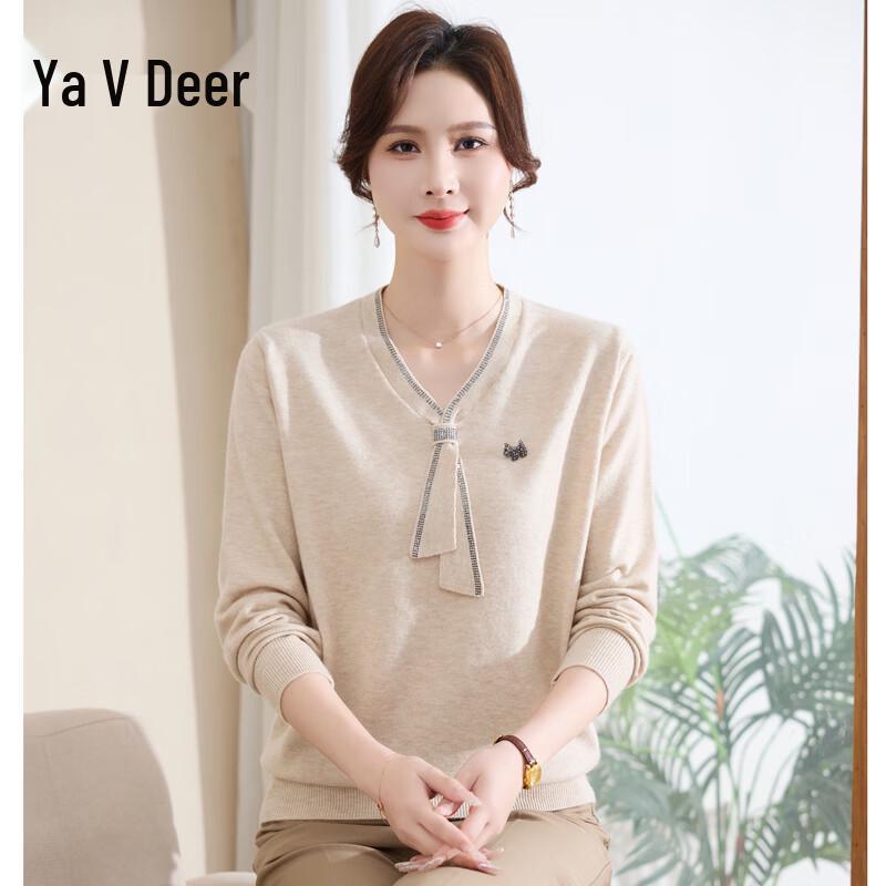 

Yalu Spring 2026 Loose Fit Long Sleeve Knitted Top for Women 2XL