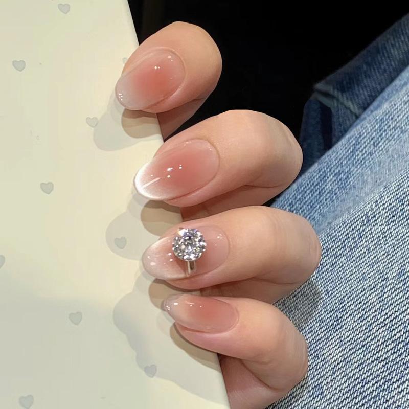 

Cat Eye Flash Diamond High-End Manicure Nail Set - Wearable Spicy Girl & Pure Desire Style Handmade Nails XS#10 pcs/bag