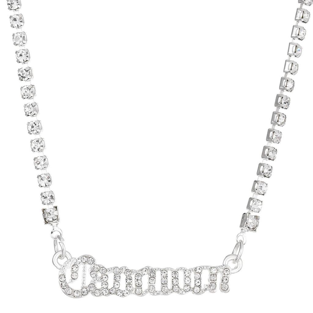 Fashion Twelve Zodiac Super Flash Rhinestone Inlay Necklace Sweater Chain Pendant
