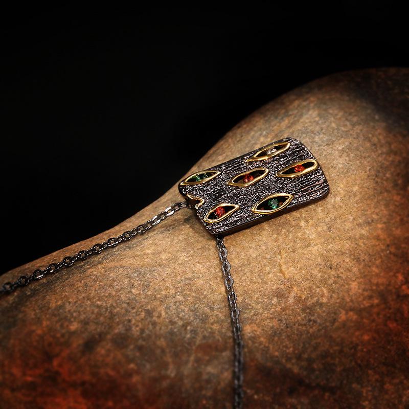 New Jewelry European and American Exaggerated Personalized Colored Gold Necklace  Women's Style