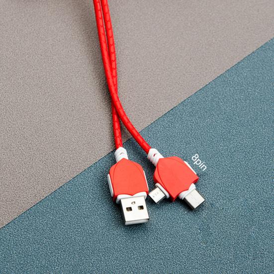Data Cable 3-in-1 2.1A 8Pin Type-C Fast Charge Micro USB Phone Charging Cord