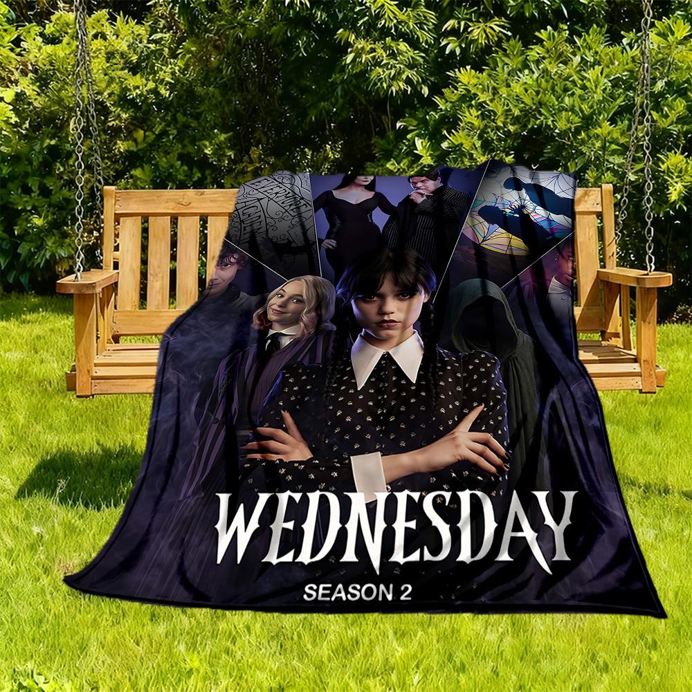 

1pc Wednesday Outdoor Blanket Lightweight Flannel, Soft & Warm, All-Season Use for Sofa, Outdoor, Camping, Living Room, Office129 130cmx150cm