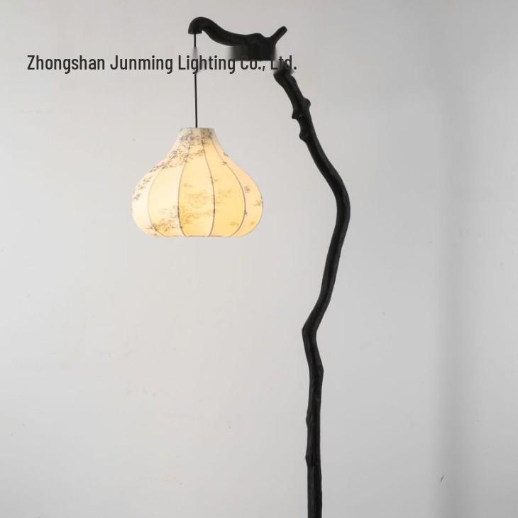 Brand New Zen Retro Wabi-Sabi Fabric Lantern Floor Lamp for Living Room & Tea Room Atmosphere