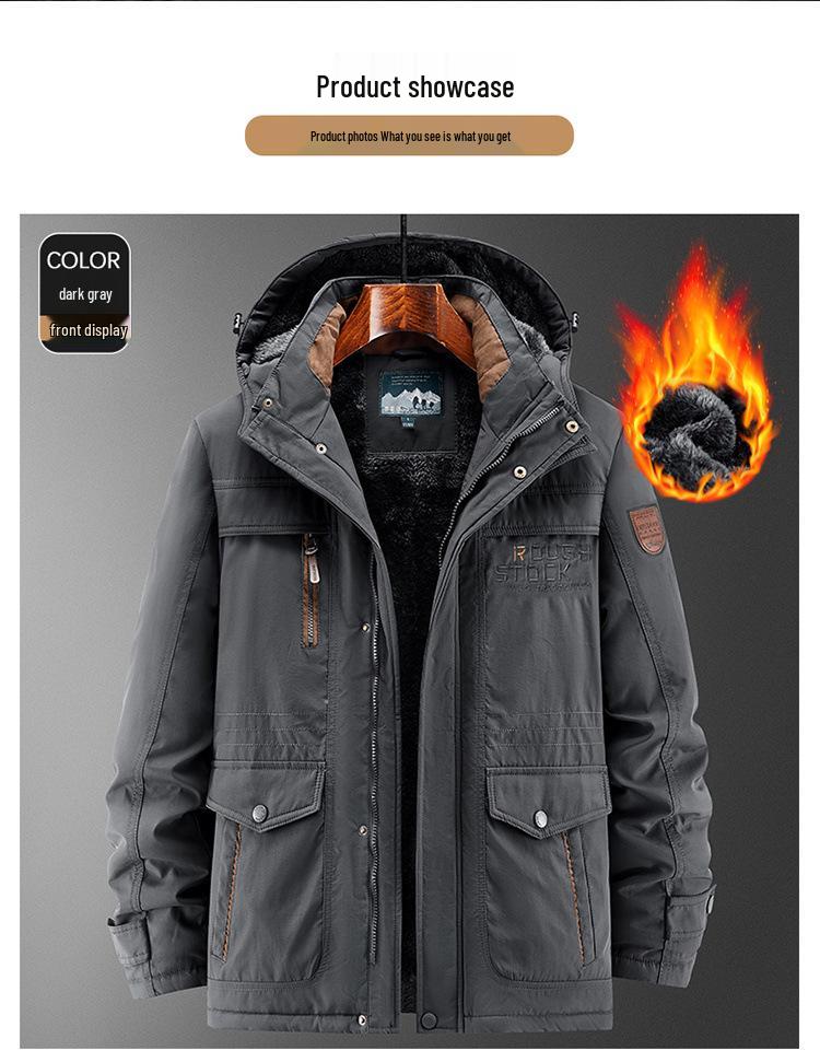 Men's Thickened Cotton Winter Jacket - Loose, Plus Size, Cold-Resistant, Warm Outerwear for Middle-Aged and Elderly