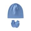 Pălărie turban moale și respirabilă pentru bebeluși, Căciulițe pentru nou-născuți, Purtăminte confortabilă pentru cap cu mănuși asortate, pentru 0 până la 1 lună, Unisex