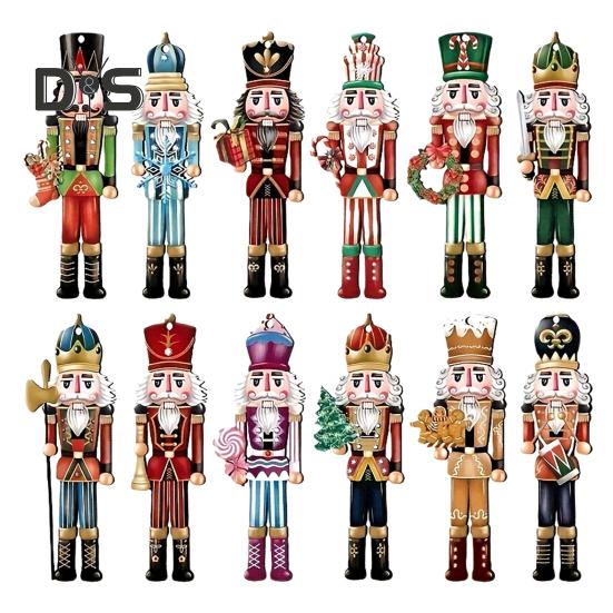 

Подвеска в виде солдата-щелкунчика, деревянная подвеска в виде щелкунчика, праздничное украшение для рождественской елки, новогодние подарки, декор для вечеринки 12pcs