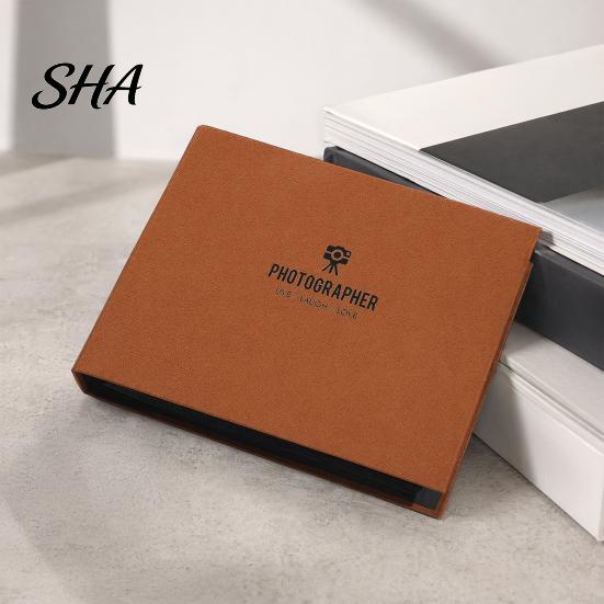 Anti-fouling Photo Album Scrapbook, Horizontal Loose-Leaf with Waterproof Thickened Film Pages, Memory Keeping Book Flat-Lay Design Refillable