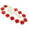 Halloween Cosplay Waist Belt Stone Chain Adjustable Tight Jeans Dress Belt Chain with Round Red Gems Party Costume