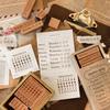 1/7/10/12/13pcs Wooden Seal Set Time Travel Series Clear Patterns for DIY Handbook Decoration Travel Record Schedule Management