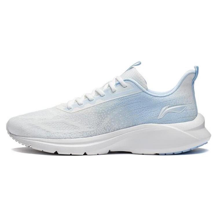 New LiNing YunQue Cushioned Slip Resistant Abrasion Resistant Low Top Casual Running Shoes Men's White Blue ARST013-1