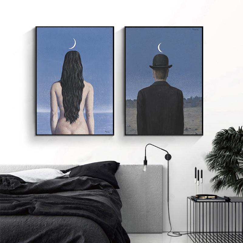 Rene Magritte Combinație exclusivă de ușoare, lux, serie vintage, imprimare pe pânză, afiș, tablou de perete pentru decorarea interioară