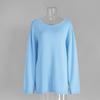 2026 Fall Winter Cotton Pullover Sweater Loose Fit Lazy Style Backless Knit Top for Women