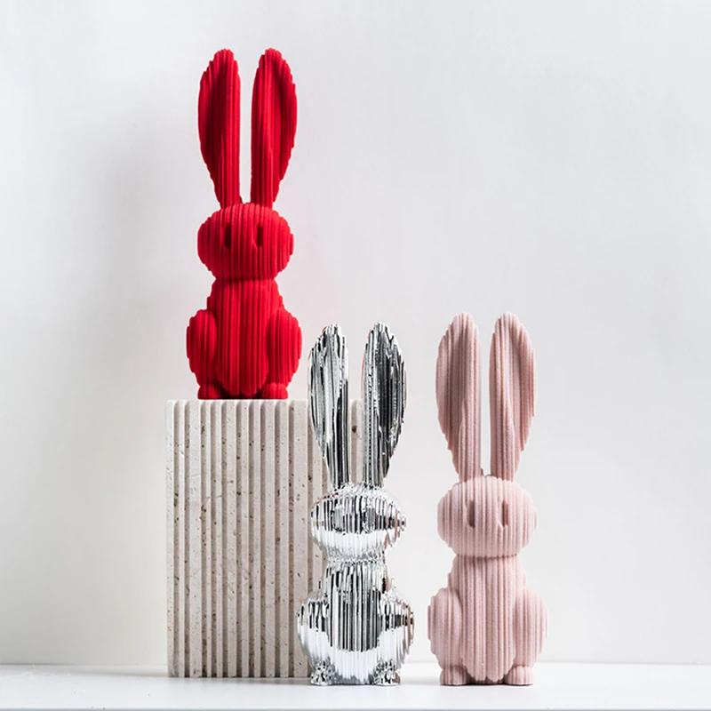 BEPAN Resin digital rabbit home living room decoration accessories porch wine cabinet coffee table decoration accessories European art