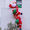 8FT Christmas Climbing Santas Christmas Blow Up with Build-in LEDs Funny Christmas Inflatable for Outside Home Windows Eaves