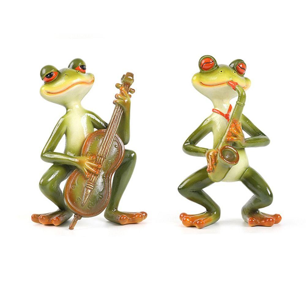 Resin Frog Statue Creative Miniatures Figurine Crafts Animal Sculpture Rockery