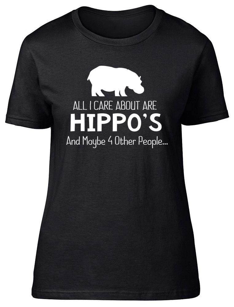 All I Care About are Hippo s & maybe 4 Other People Ladies Womens Fitted T-Shirt L