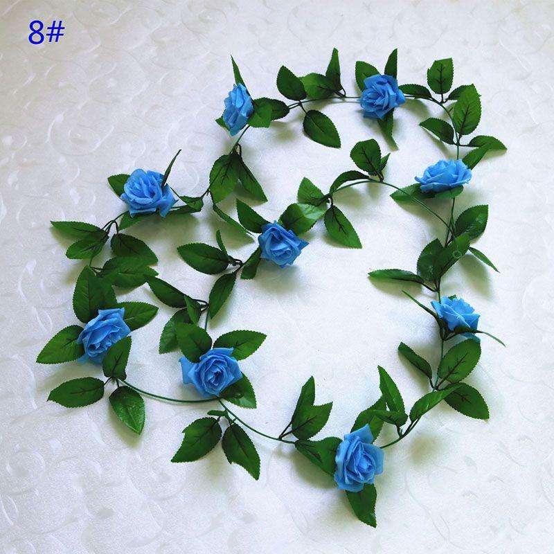 24m Silk Long Rose Fake Flower Ivy Vine Leaf Garland Wedding Party Home Decor