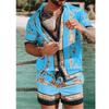 New Beach Set: Men’s Short-Sleeved Shirt and Shorts – Casual Printed Beach and Holiday Set