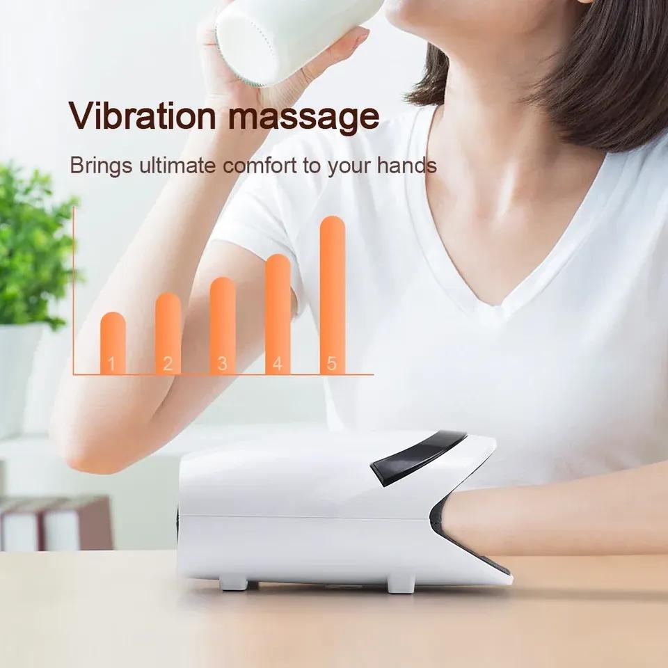 Electric Hand Massager Air Bag 3 Modes Hot Compress Kneading Hand Massage Machine Promote Finger Blood Circulation Relax Hands