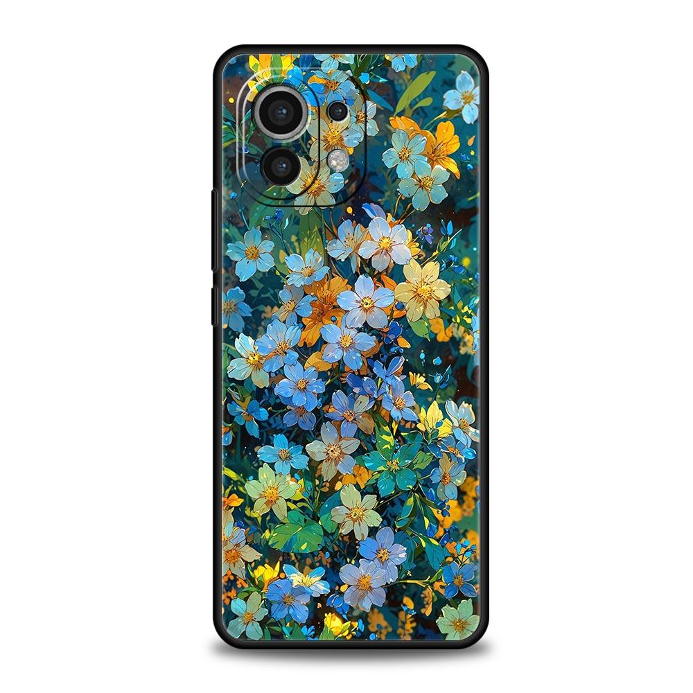 Olieverfschilderij van Bloemen Telefoonhoesje Voor Xiaomi Mi 15 14 14T 13T 12T Pro 12 13 11 Lite 5G 11T Poco X6 X7 X5 Pro Zachte TPU Cover