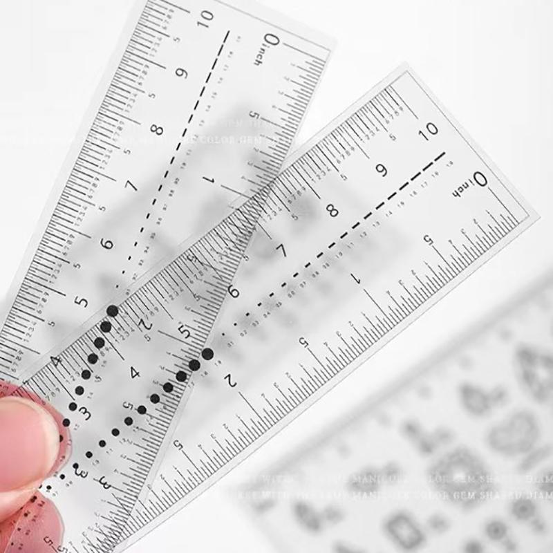 Nail Measure Easy Ultra-Thin Soft PVC Ruler Manual Fake Nails Measuring Size Transparent Map Caliper Ruler Nail Art Tool