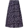 Elegant Floral High-Waist A-Line Mid-Length Skirt