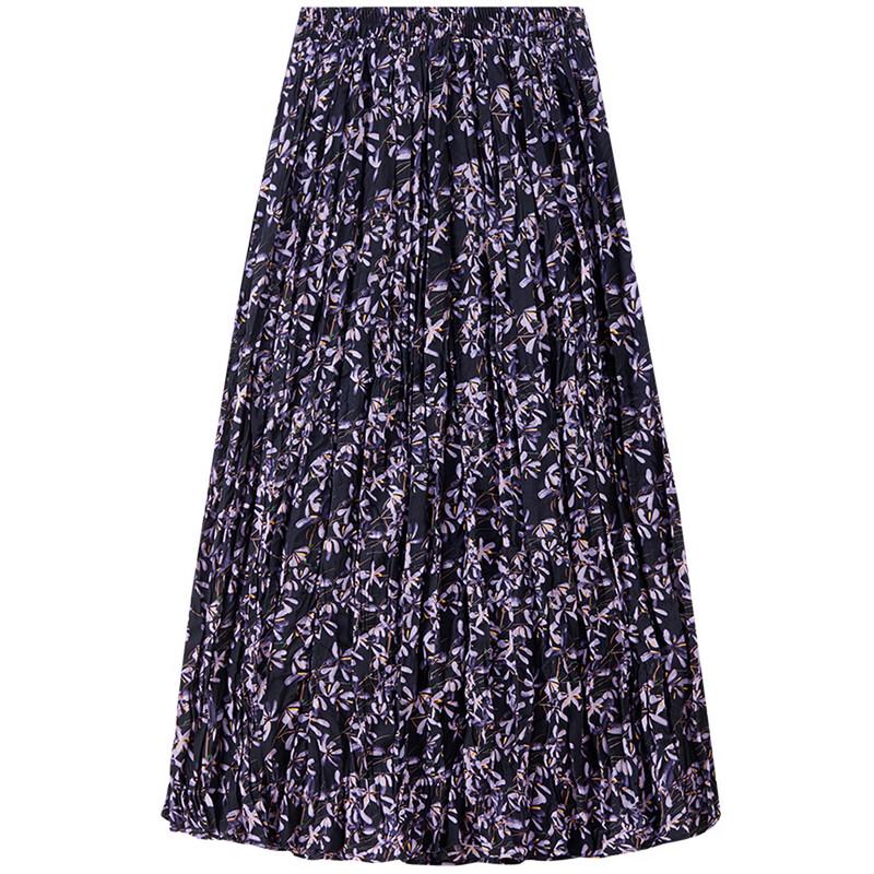 Elegant Floral High-Waist A-Line Mid-Length Skirt