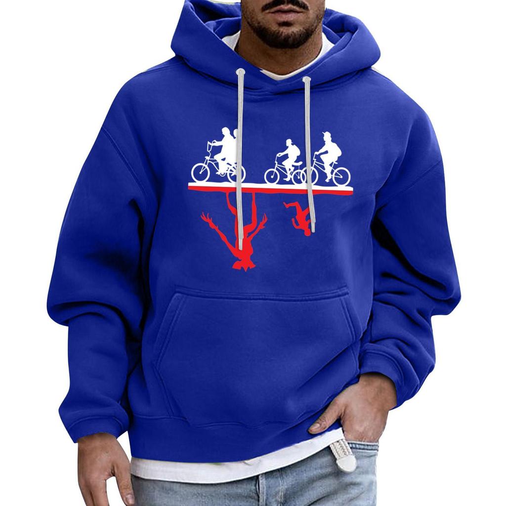 Herren Sport Freizeit Langarm Kapuzenpullover mit Tasche