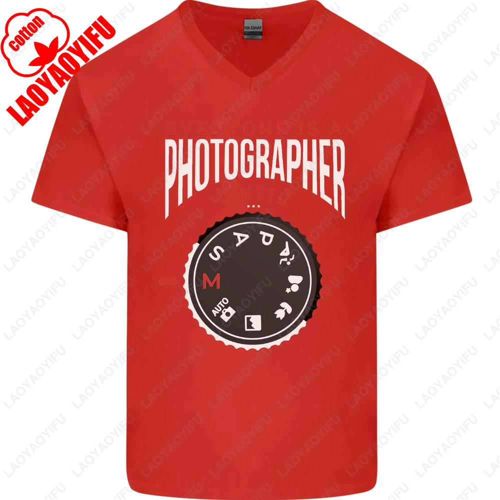 Shutter Realism Photography Satire VNeck Tee Mens Technical Cotton Sarcasm Shirt Summer Unisex Adult Classic Printed Tops
