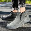 Handmade Split Leather Boots Men Shoes Comfortable Ankle Boots For Men Casual Shoes Large Size Tooling Shoes