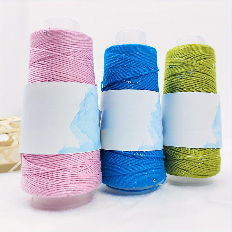 1PC Sequined Yarn Shiny Silk Thread DIY Handmade Silver Thread Yarn Hand Woven Pure Cotton Real Silk Gift Knit