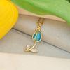 Necklace Female Opal Tulip Necklace Niche Design, Versatile High-end Sense Versatile Titanium Steel Accessories