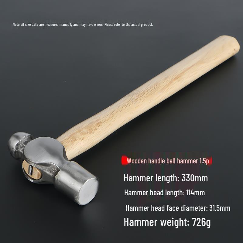 Rundkopf-Holzgriff-Kugelkopfhammer für Holzbearbeitung & Montage