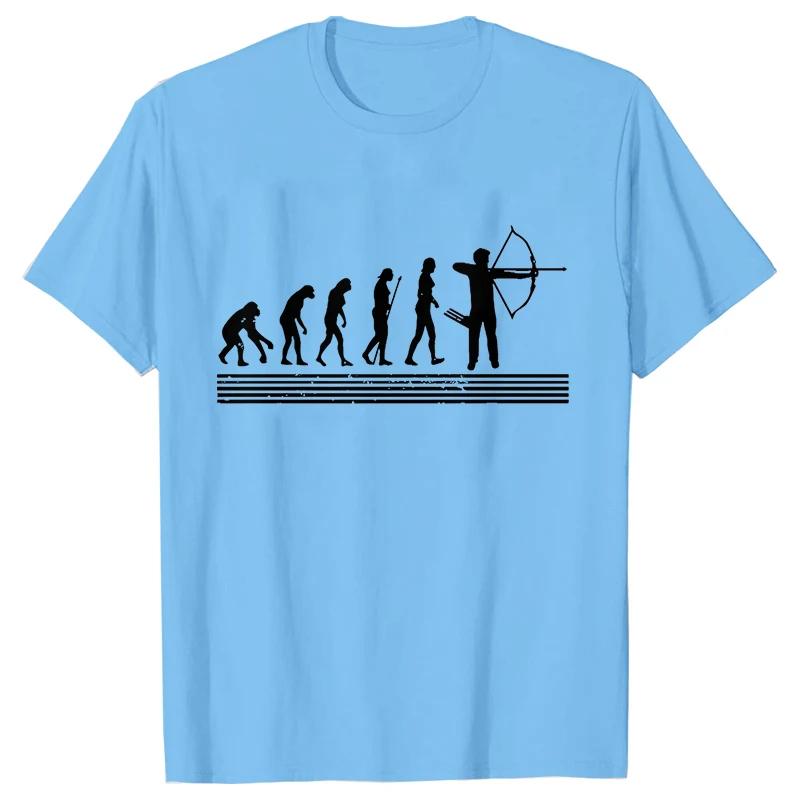 Archer Archery Evolution T-shirt for Unisex Summer Hunting Bow Arrows Archer Funny Graphic Tops Oversized Clothing Streetwear